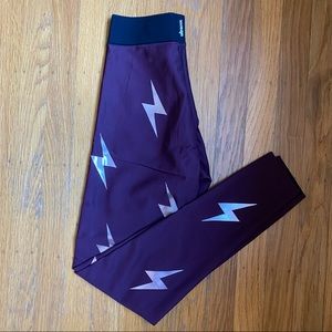 Ultracor purple leggings with silver lightning